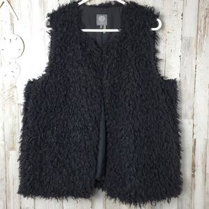 Vince Camuto Faux Fur Vest Black Size Large